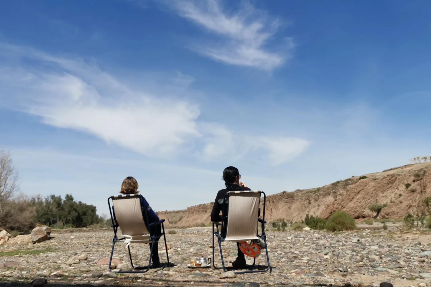 Luxury mountain biking with the backdrop of the Atlas Mountains.